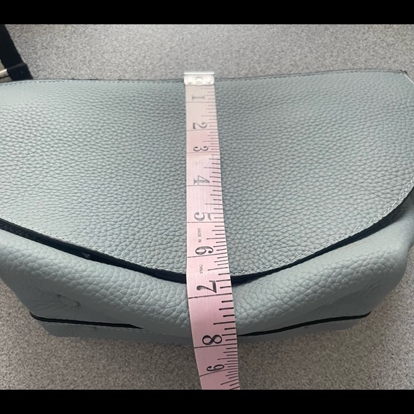 Christopher Kon Grey Pebbled Crossbody Leather Bag - Picture 14 of 16